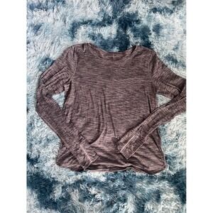 Lululemon Long Sleeve Top Athletic Activewear Gray Heather Size 12
